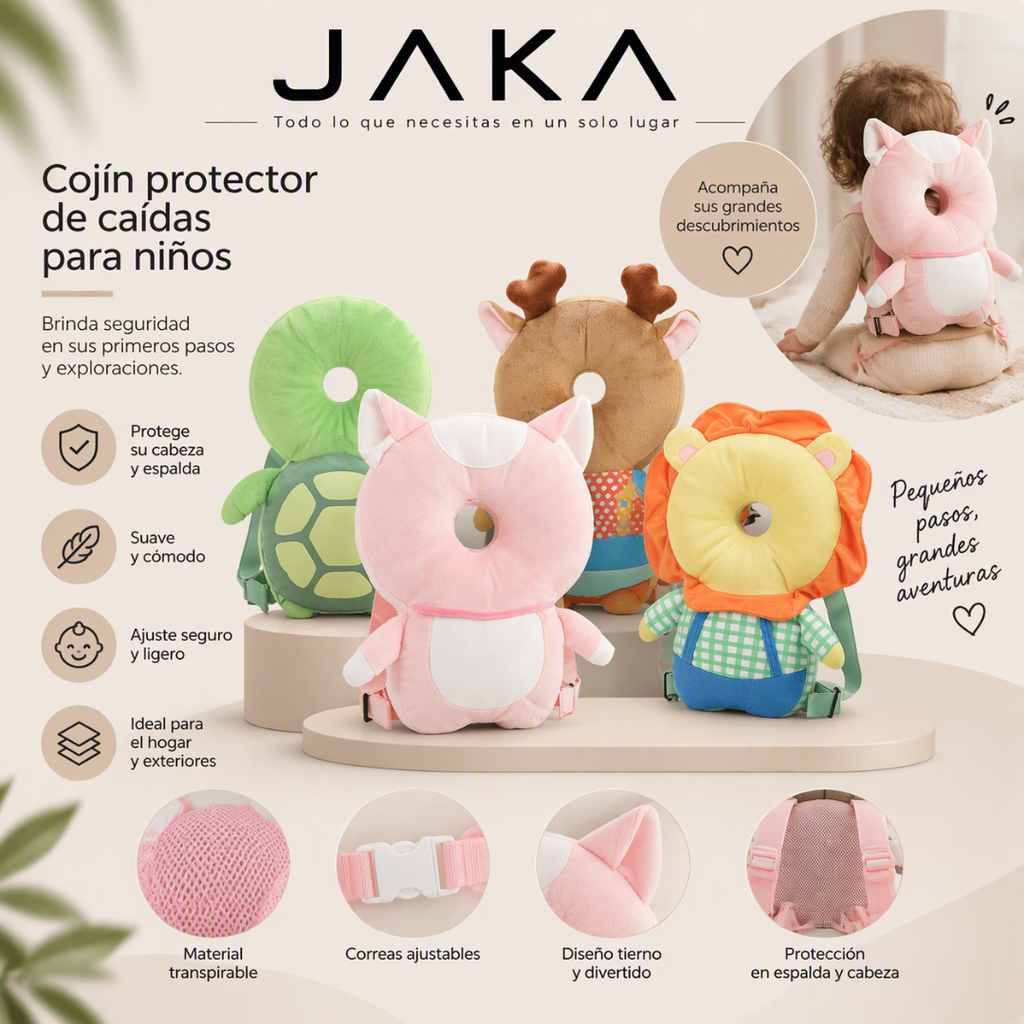 Cojin Protector de Cabeza Ajustable Tipo Mochila